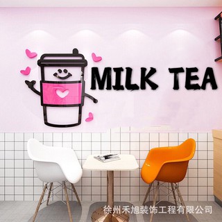 Tranh mica dán tường, milktea trang trí quán trà sữa, cafe, ăn vặt