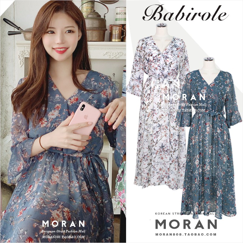 Váy hoa dáng dài mẫu mới 2020 MORAN Hàn Quốc (ORDER)- Có ảnh thật | BigBuy360 - bigbuy360.vn