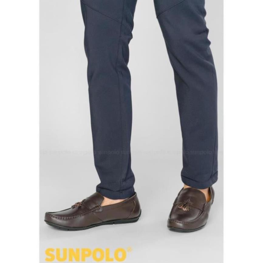 [Sale 3/3]Giày Lười Nam Da Bò SUNPOLO Đen Nâu Xanh Navy - SUKT2581DNX -pi9