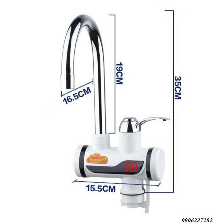 Máy làm nước nóng trực tiếp tại vòi CÓ ĐÈN LED và CHỐNG GIẬT - vòi nước nóng nhanh không bình chứa