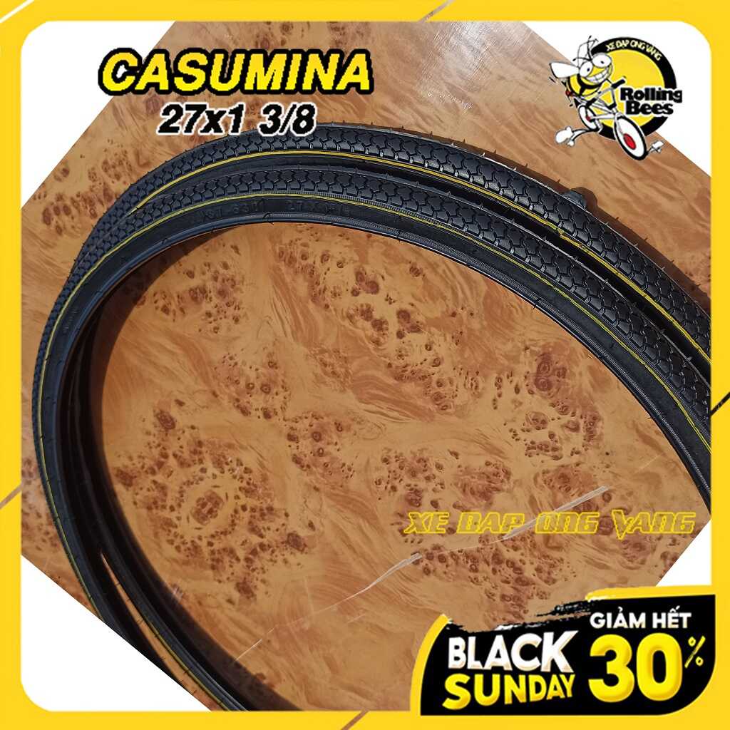 Vỏ Lốp Săm Ruột  xe đạp phổ thông 27x1 3/8 Chính hãng casumina
