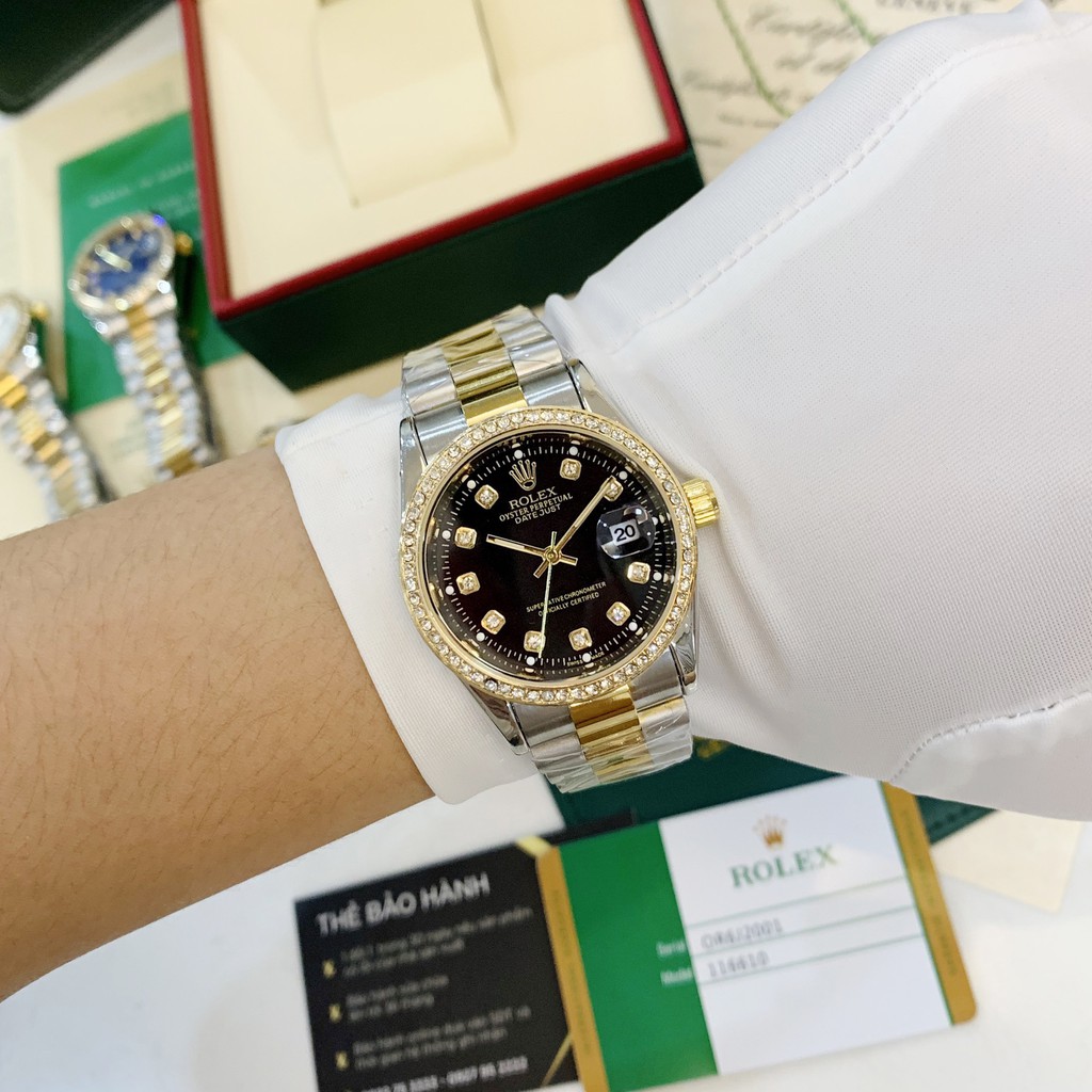 [Fullboxx 1:1] Đồng hồ nam Rolex - viền đá dây kim loại chống nước - DH501 SHOP133 | BigBuy360 - bigbuy360.vn