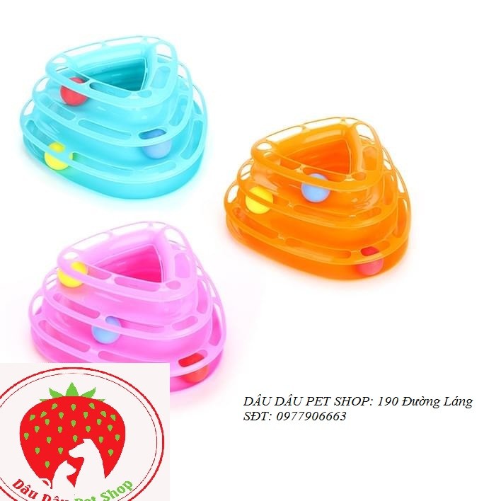 [ Bán sỉ ] ĐỒ CHƠI THÁP TAM GIÁC 3 TẦNG CHO MÈO