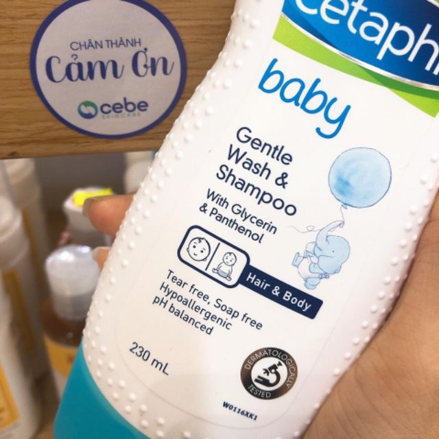 Cetaphil baby tắm gội cho bé Gentle wash &amp; Shampoo