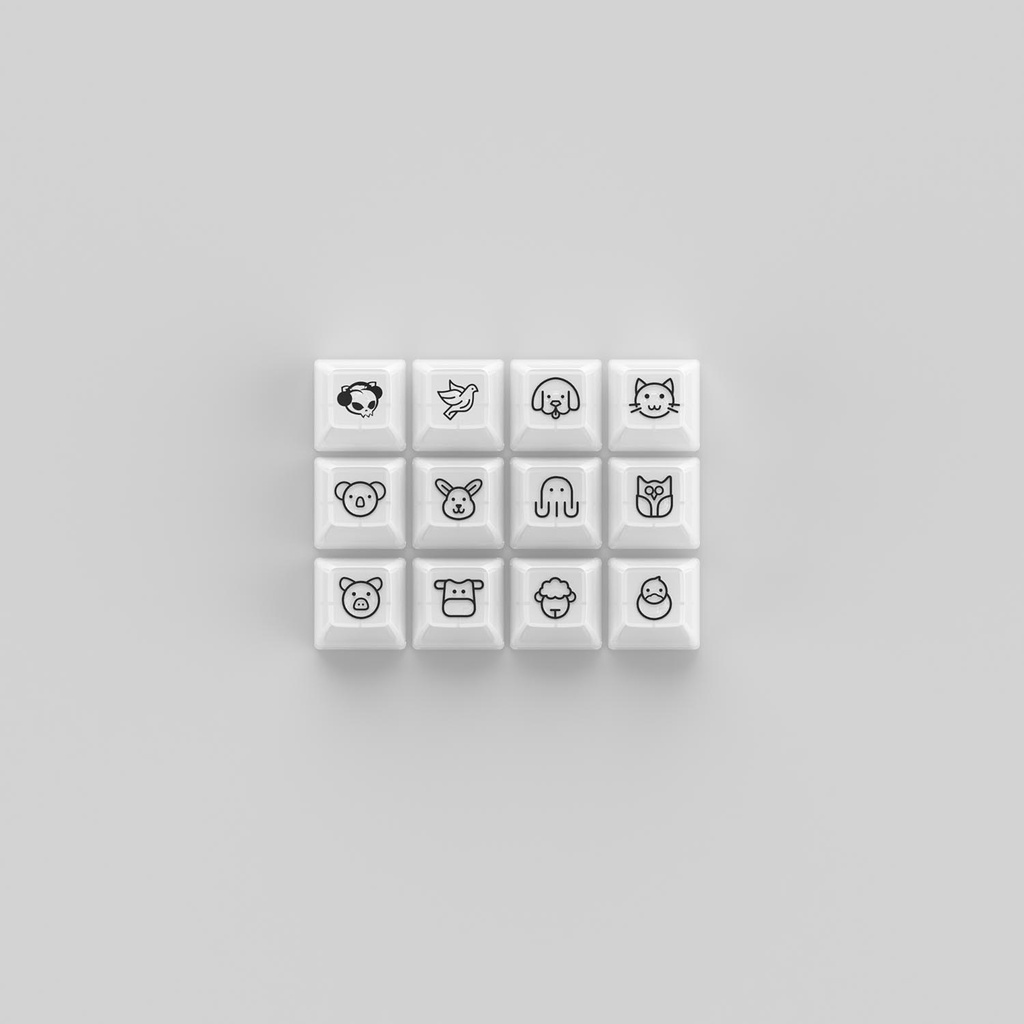 Bộ Keycap bàn phím cơ AKKO White (PC / ASA-Clear profile / 155 nút)