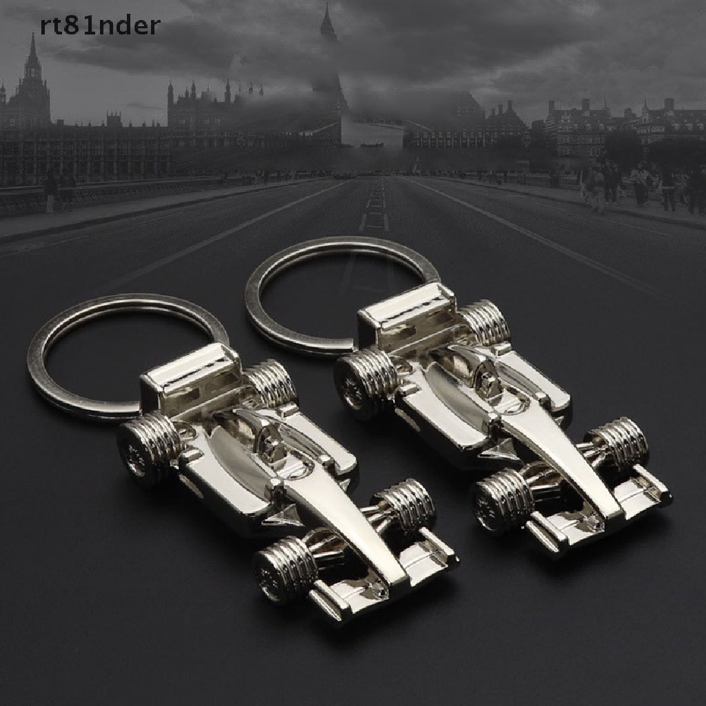 rt F1 Keychain 3D Solid Silver Racing Keychain Men's Jewelry Keyring Pendant n