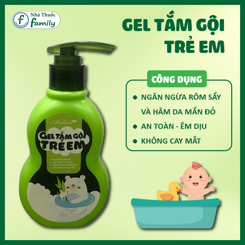 Gel tắm gội Trẻ em Maldala