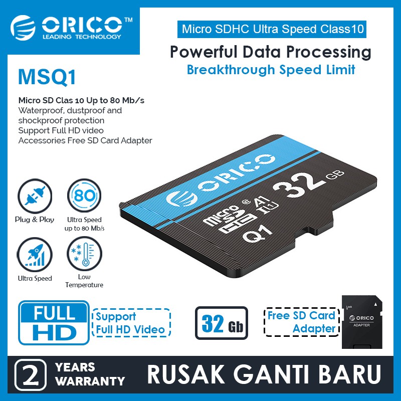 Thẻ Nhớ Micro Sd Orico MSQ1-32GB Tốc Độ Cao