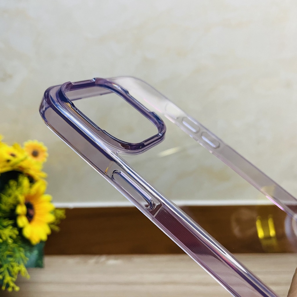 Ốp lưng iPhone 14 Pro Max Likgus trong viền màu tím