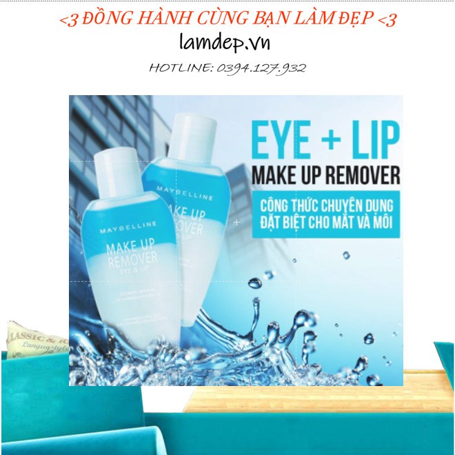 Nước Tẩy Trang Mắt Môi Maybelline New YorkChuyên Dụng 2 lớp  Eye & Lip Makeup Remover 40 ml150ml Hàng Chính Hãng