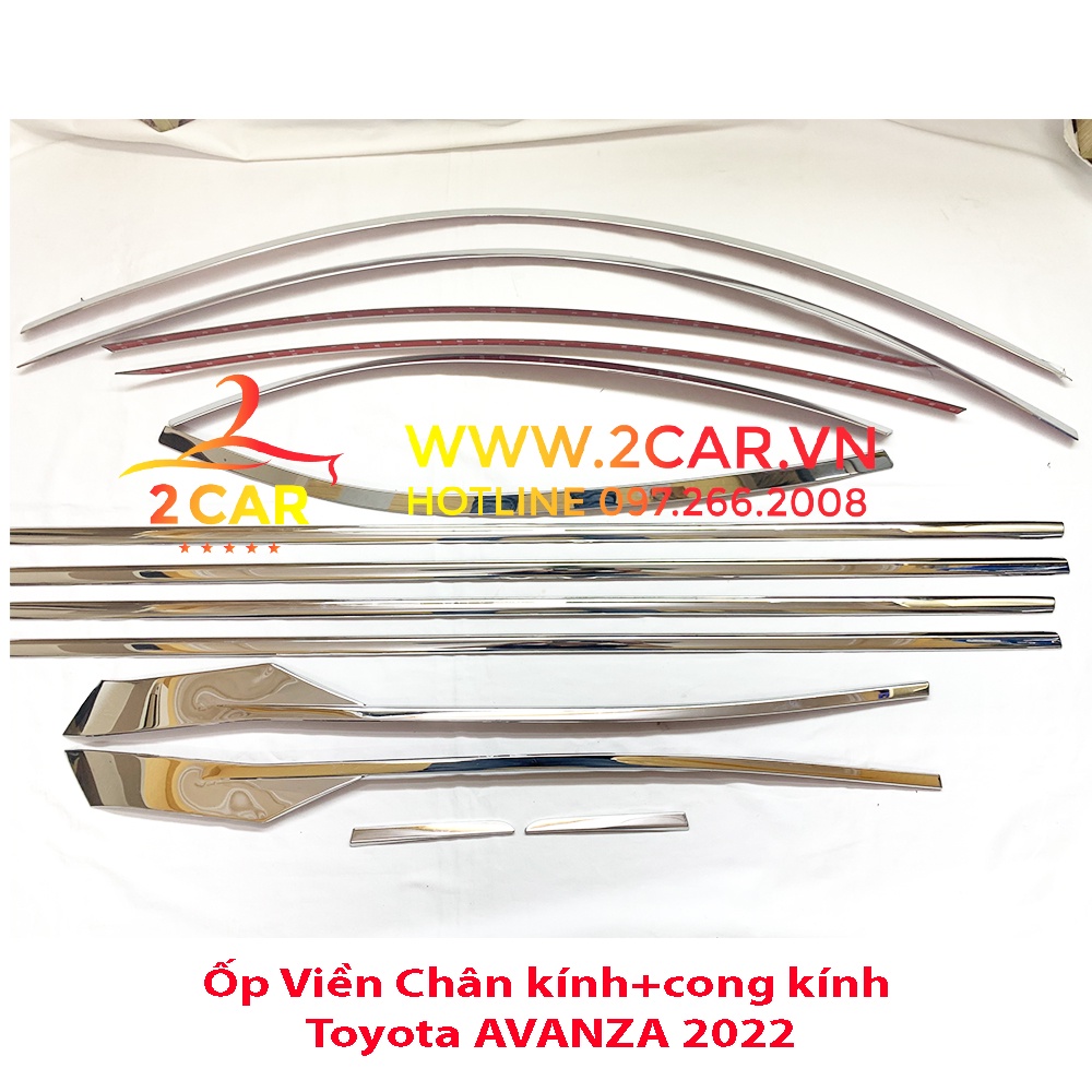 Nẹp viền chân kính, cong kính xe AVANZA 2022 2023 Hàng inox cao cấp