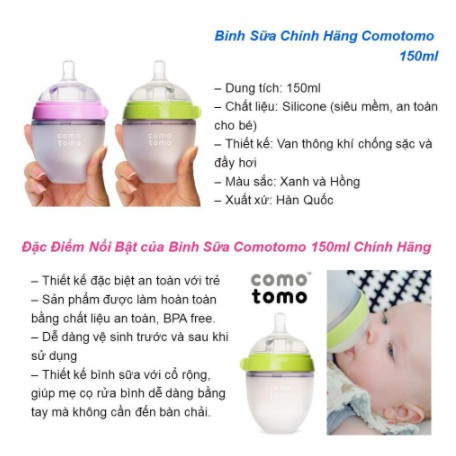 Bình Sữa Comotomo Silicon Cho Bé Siêu Mềm 150ml - 250ml ( CHÍNH HÃNG )