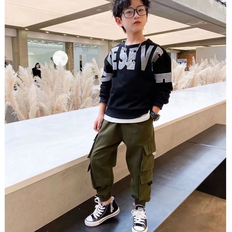Quần Dài Dáng Rộng Phong Cách Phương Tây Thời Trang Xuân Thu 2022 Mới Cho Bé Trai