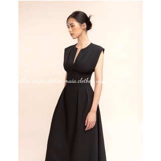 Váy đầm cổ V triết ly ngực sát nách ôm eo Maia.clothes Vayxeplyxenguc