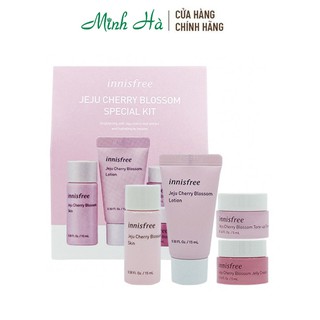 Bộ dưỡng da mini hoa đào Innisfree Jeju Cherry Blossom Special Kit 4 món giúp cấp ẩm và dưỡng trắng da