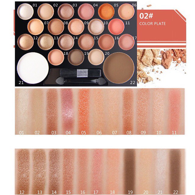 Bảng 20+2 NOVO Make Up HOT (20 màu mắt + 2 màu má)