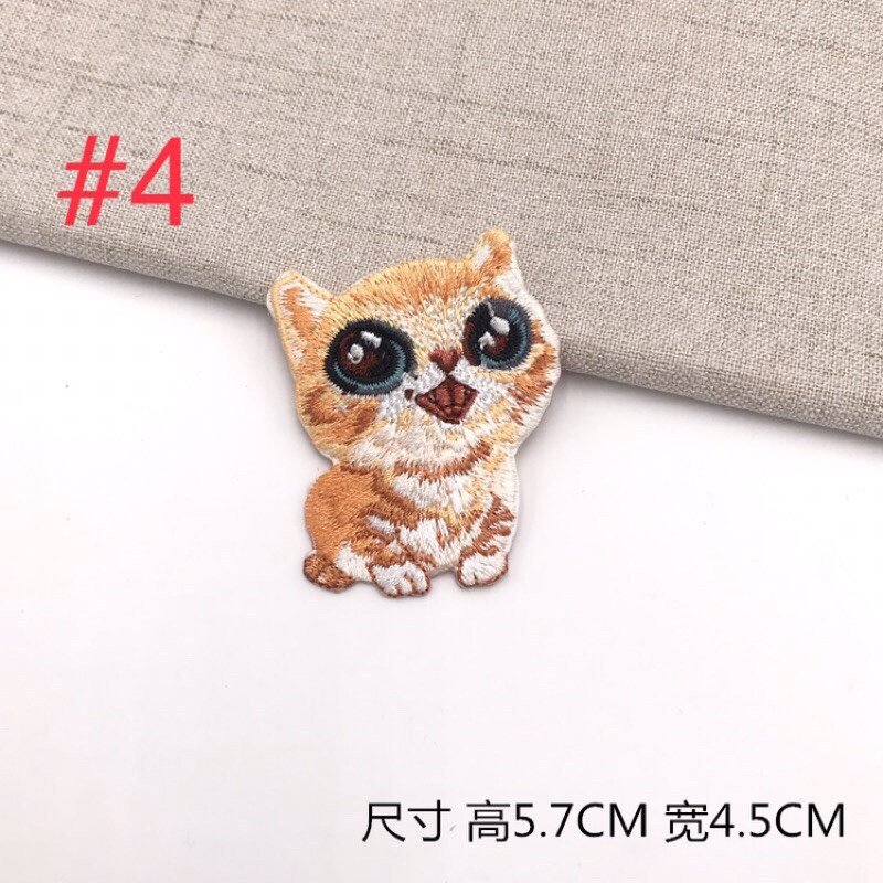 Size 5cm Miếng Patch Ủi, Sticker Ủi Thêu Mẫu Thú Cưng Trang Trí Quần Áo, Khẩu Trang, Giày Vải