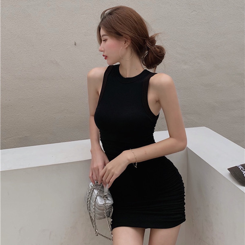 Đầm không tay IELGY dáng ôm phong cách Hàn Quốc cho nữ