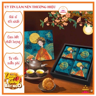 Vỏ hộp 4 bánh trung thu hộp đựng bánh mẫu mới 2024 hộp cao cấp biếu tặng sang trọng lịch sự