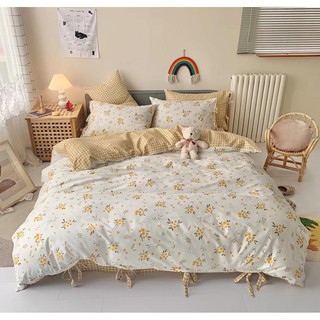 Set cotton 100% thắt nơ hoa vàng ✨ ✨ ✨