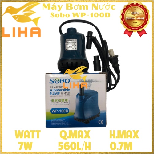 Bơm Hút Đáy 360 Độ Sobo WP100D (7W-560L/H-0.7M) - Bơm Chìm Hút Cặn Cho Bể Cá