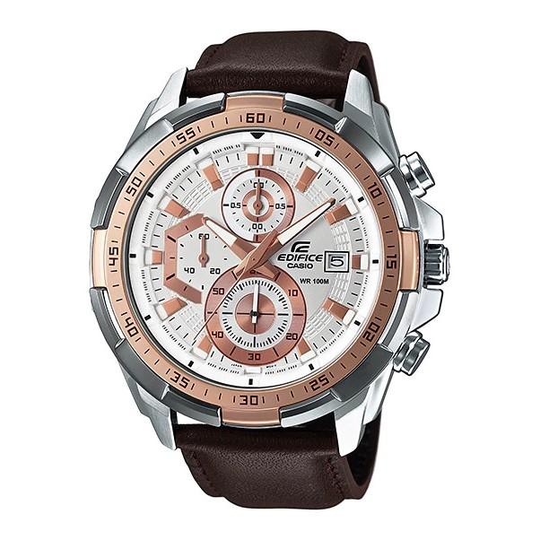 Đồng Hồ Casio Nam Edifice EFR-539L-7AV Dây Nâu Mặt Trắng