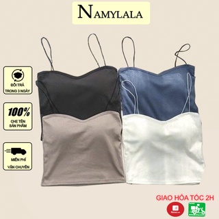 Combo 4 áo hai dây cotton namylala sợi bún mảnh đệm ngực sexy thoáng mát 2s01