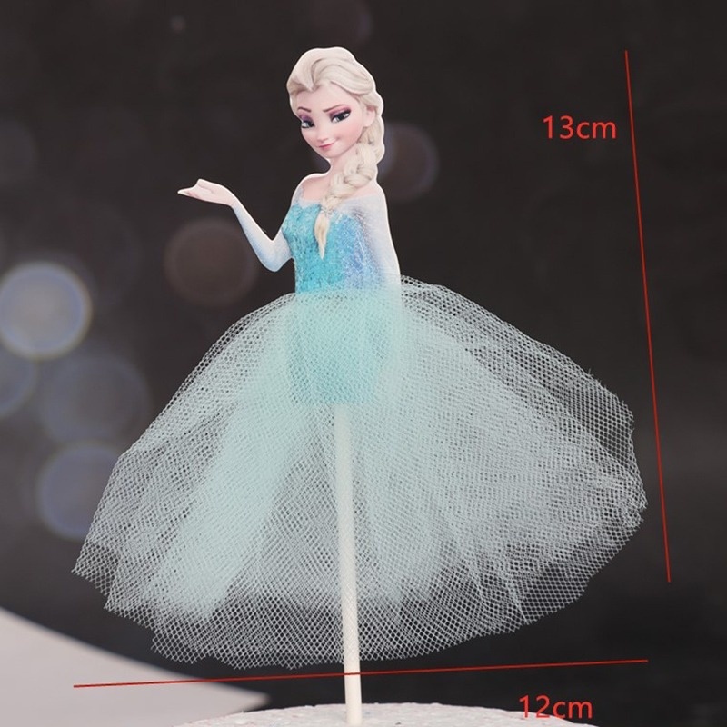DISNEY 1 Phụ Kiện Trang Trí Bánh Kem Hình Công Chúa Elsa/Elsa/Fro/Piaia/Pizza Kiểu Lưới Xinh Xắn