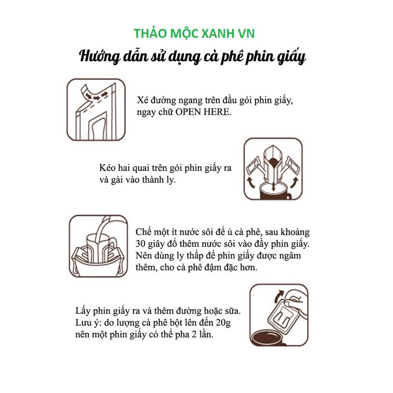 Set 50c Phin giấy pha cà phê / túi lọc cà phê / phin pha cà phê đi du lịch