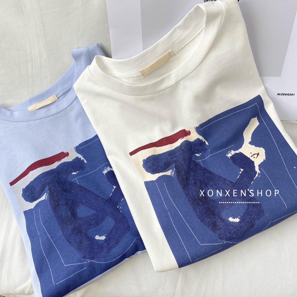 Áo thun form rộng in hình chất cotton thoáng mát Xonxen shop free size mã 5352