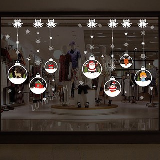 Decal dán kính noel Hàn Quốc- trang trí nhà cửa, văn phòng, quán cafe, cửa hàng- Dây cầu tuyết Noel trắng