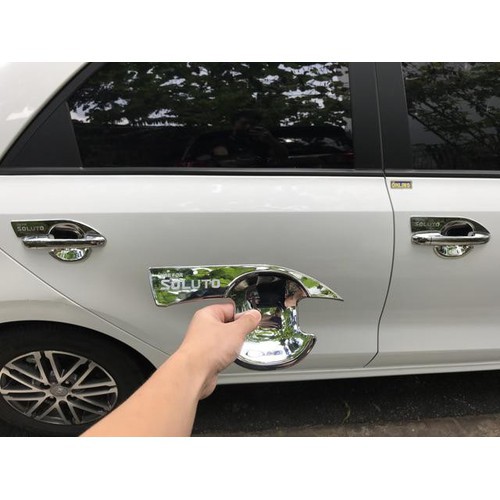 Bộ ốp tay + ốp hõm tay cửa mạ crom xe KIA SOLUTO 2019-2020-2021