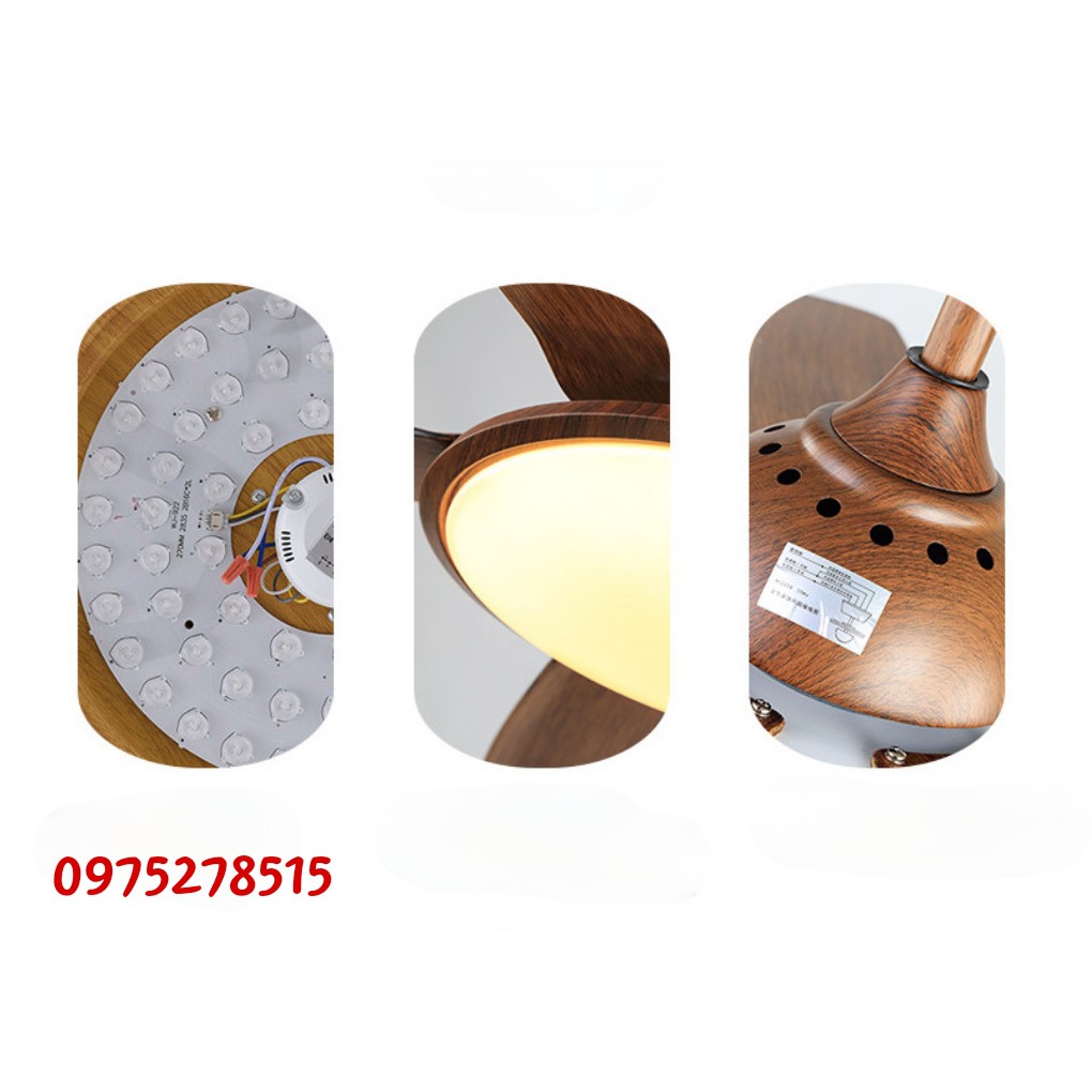 [Tặng Kèm 1 Móc  Cao Su Treo Quạt] Quạt Trần Có Điều Từ Xa Động Cơ 6 Cấp Độ Gió, Có Đèn LED 3 Chế Độ , [Bảo Hành 5 Năm]