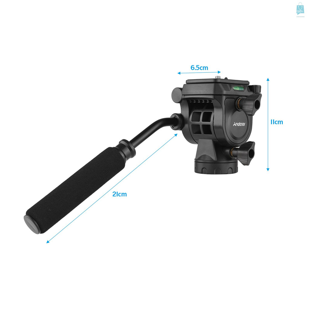 Giá đỡ tripod monopod đầu bi thủy lực trọng tải 5KG tích hợp tay cầm dành cho camera cỡ ốc 1/4| 3/8" để quay Panoramic