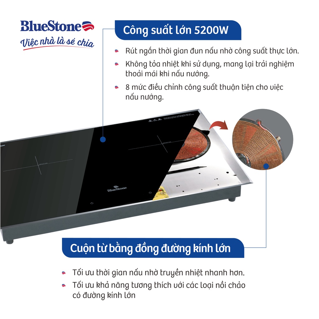 Bêp Từ Đôi Bluestone 5200W ICB-6948