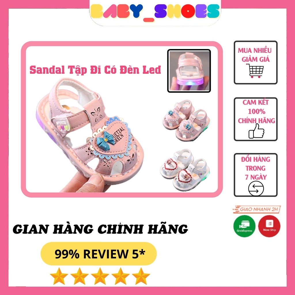 Giày Tập Đi Em Bé Tim Dứa Có Đèn