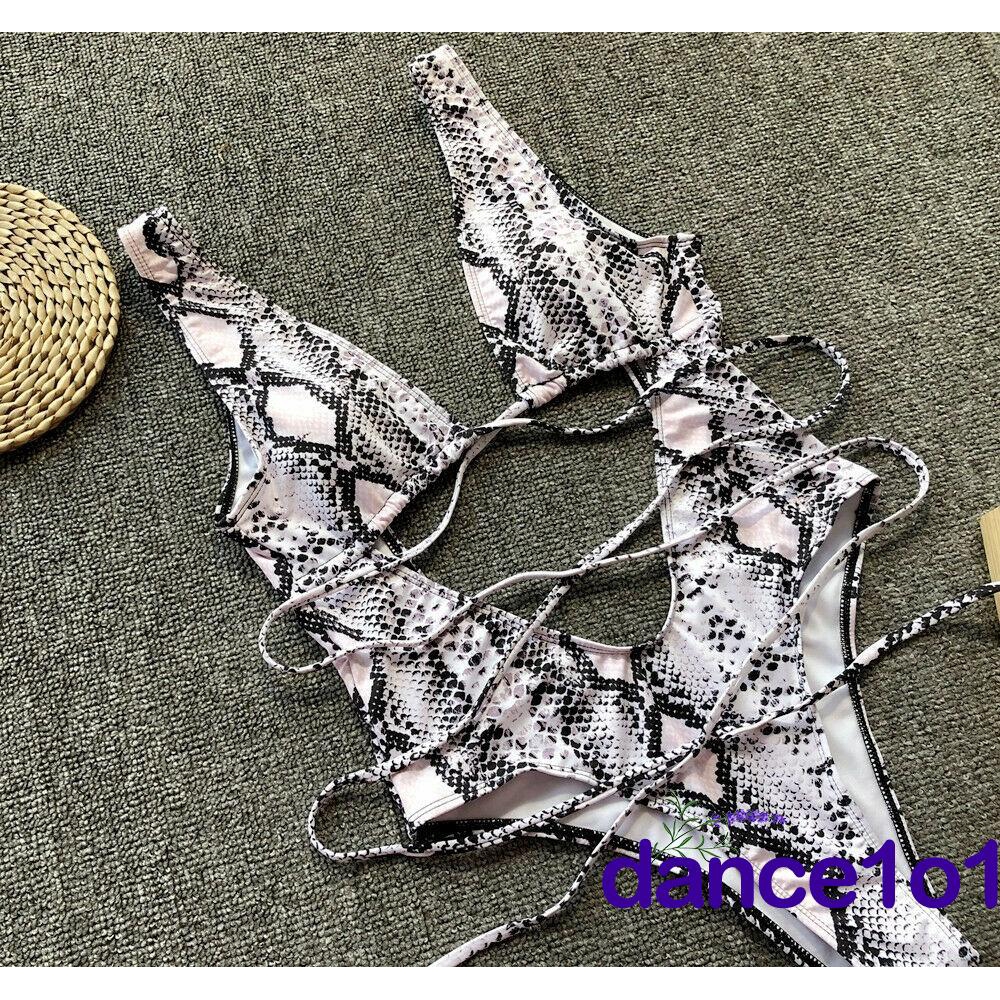 Đồ bơi buộc dây họa tiết sành điệu gợi cảm cho nữ