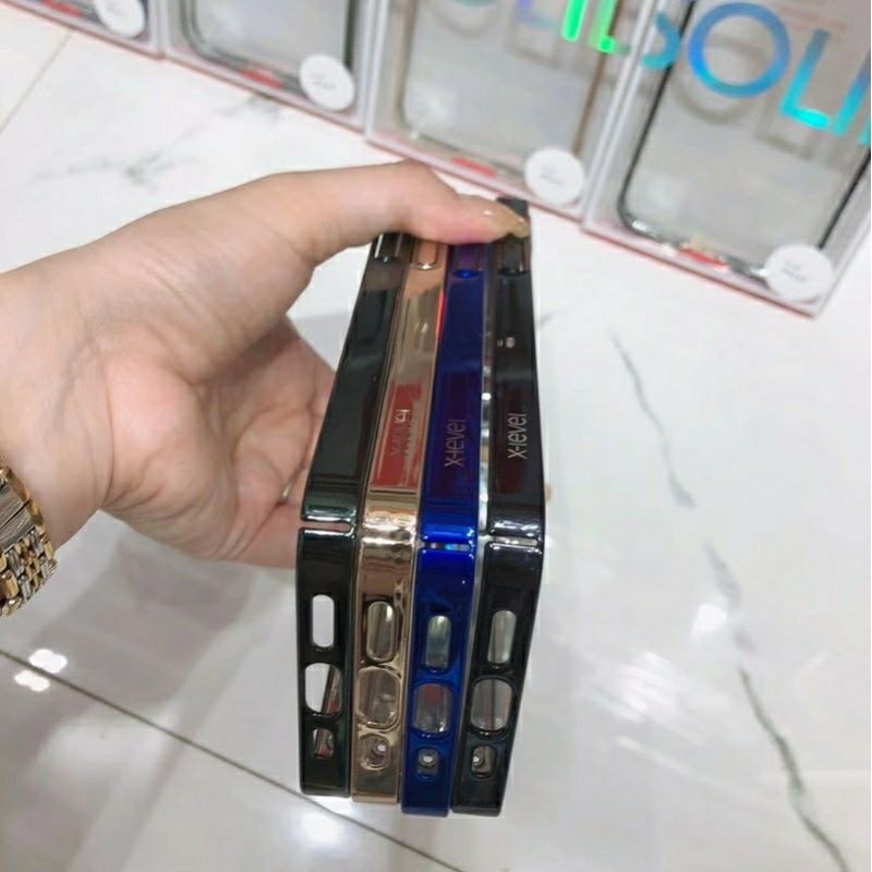 CHÍNH HÃNG Ôp lưng X-level viền màu cho iPhone  13 / 12 Mini / 12 / 12 Pro/ 12 Pro Max lưng trong cứng ( Chính Hãng )