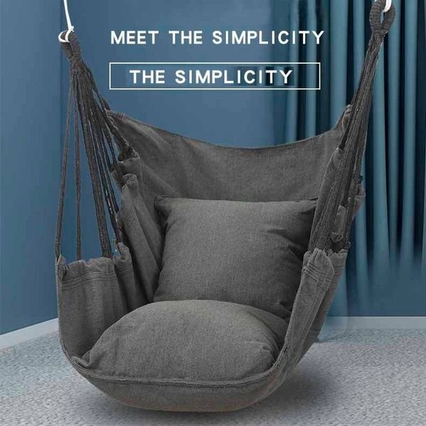 Ghế võng canvas dạng xoay treo xích đu có thể gấp gọn, decor phòng - sân vườn