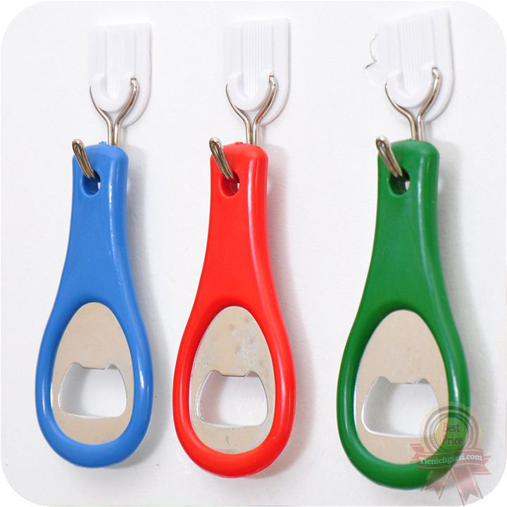 Dụng cụ bật mở bia kim loại nhỏ mini tay cầm bọc nhựa xinh nhiều màu dụng cụ nhà bếp