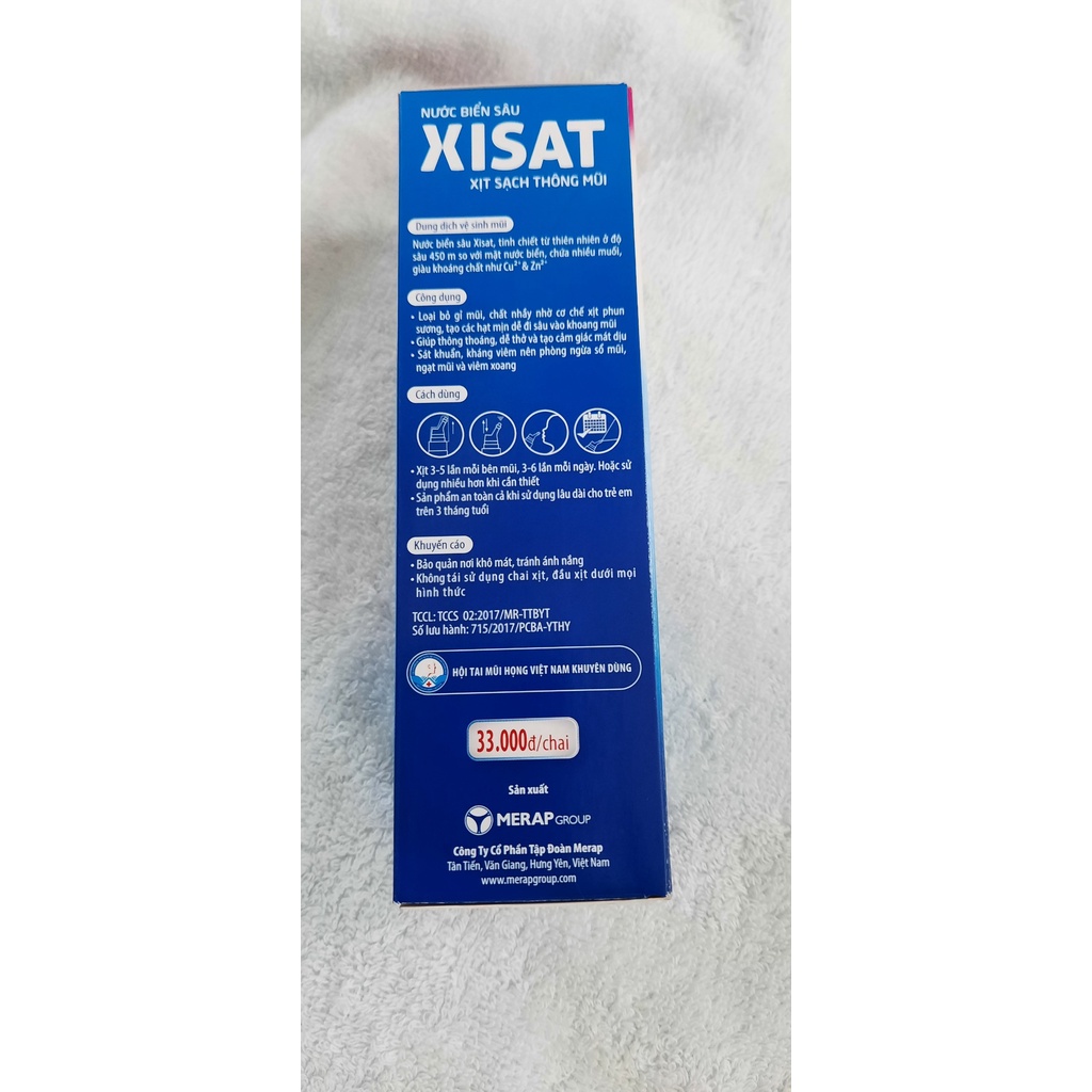 (CHÍNH HÃNG) Dung dịch xịt mũi Xisat, xịt mũi nước biển sâu 75ml ( Xisat, Sisat, Sixat)