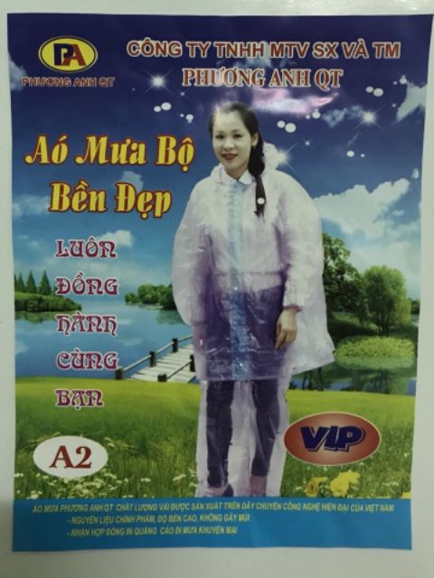 Áo mưa bộ người lớn loai mỏng (quần + áo)