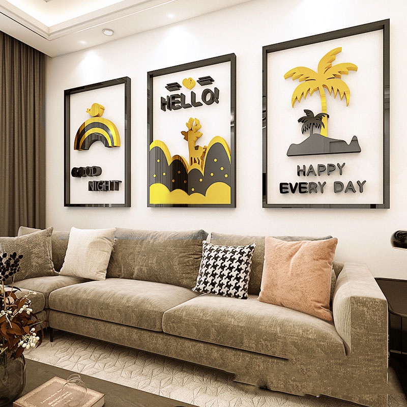 Tranh Mica trang trí Bộ ba tranh phong cảnh Trang trí Phòng khách, phòng ngủ, cửa hàng Nhiều Size - EPeBen