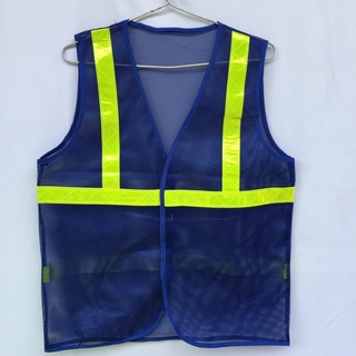 Áo gile lưới phản quang màu xanh công nhân