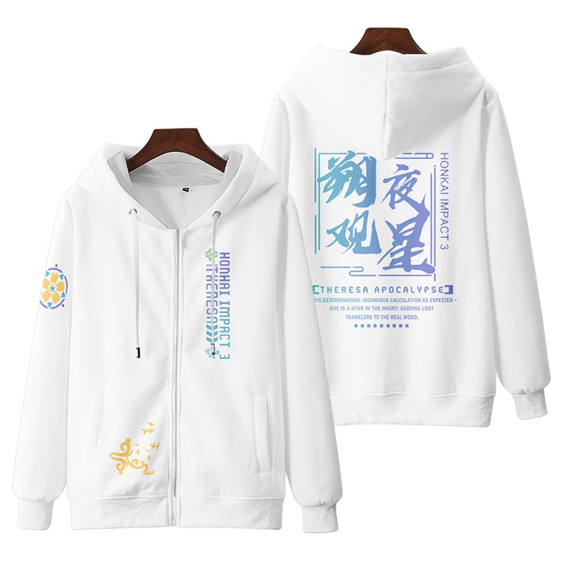 Áo Hoodie Tay Dài Dáng Rộng In Hình Honkai Impact 3 Kiana Kaslana / Pardofelis / Theresa Apocalypse 3D Thời Trang Nhật Bản 2022