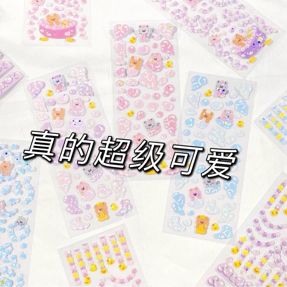 Miếng dán họa tiết hoạt hình / bong bóng xà phòng đáng yêu dùng trang trí thủ công