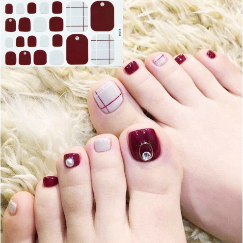 Bộ 22 Miếng Dán Móng Chân Sticker Nails H081-H100