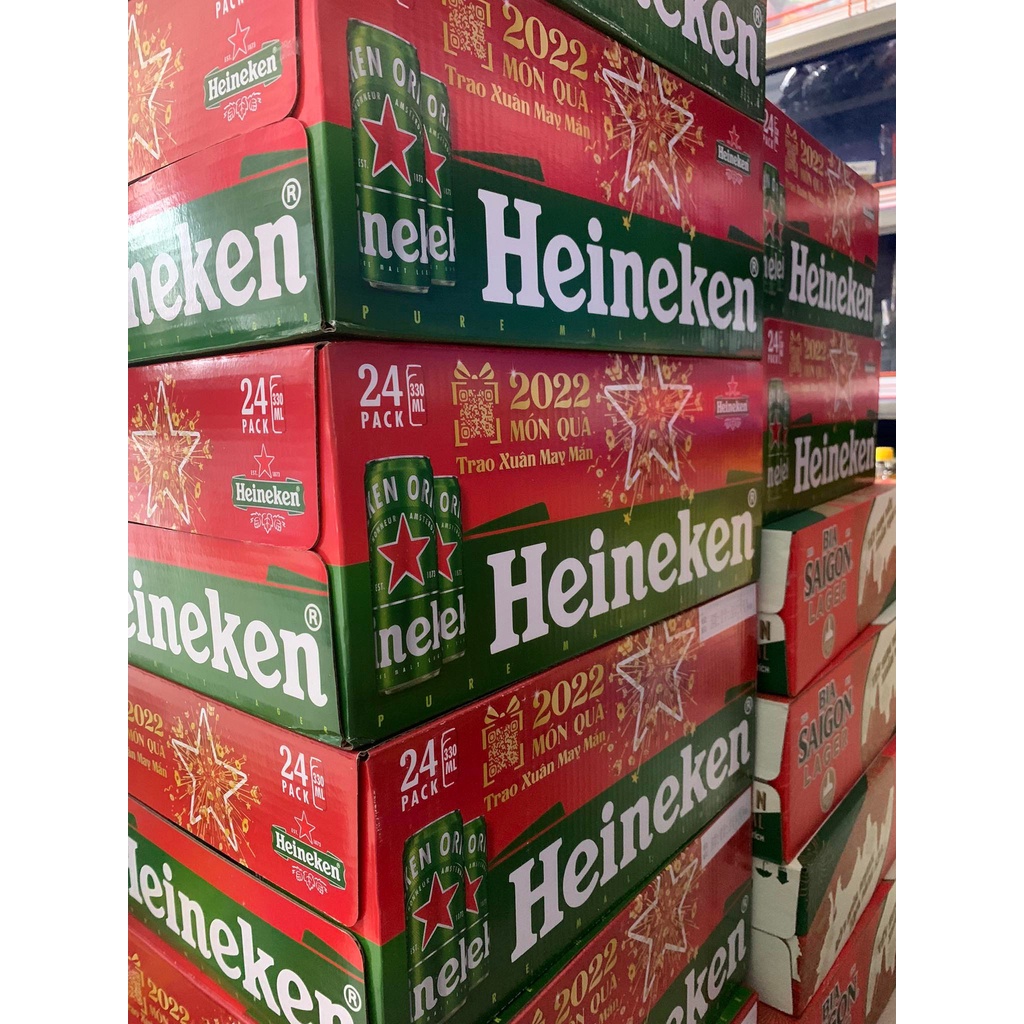 [HỎA TỐC] Thùng 24 lon bia Heineken xanh cao / Heineken Sliver cao