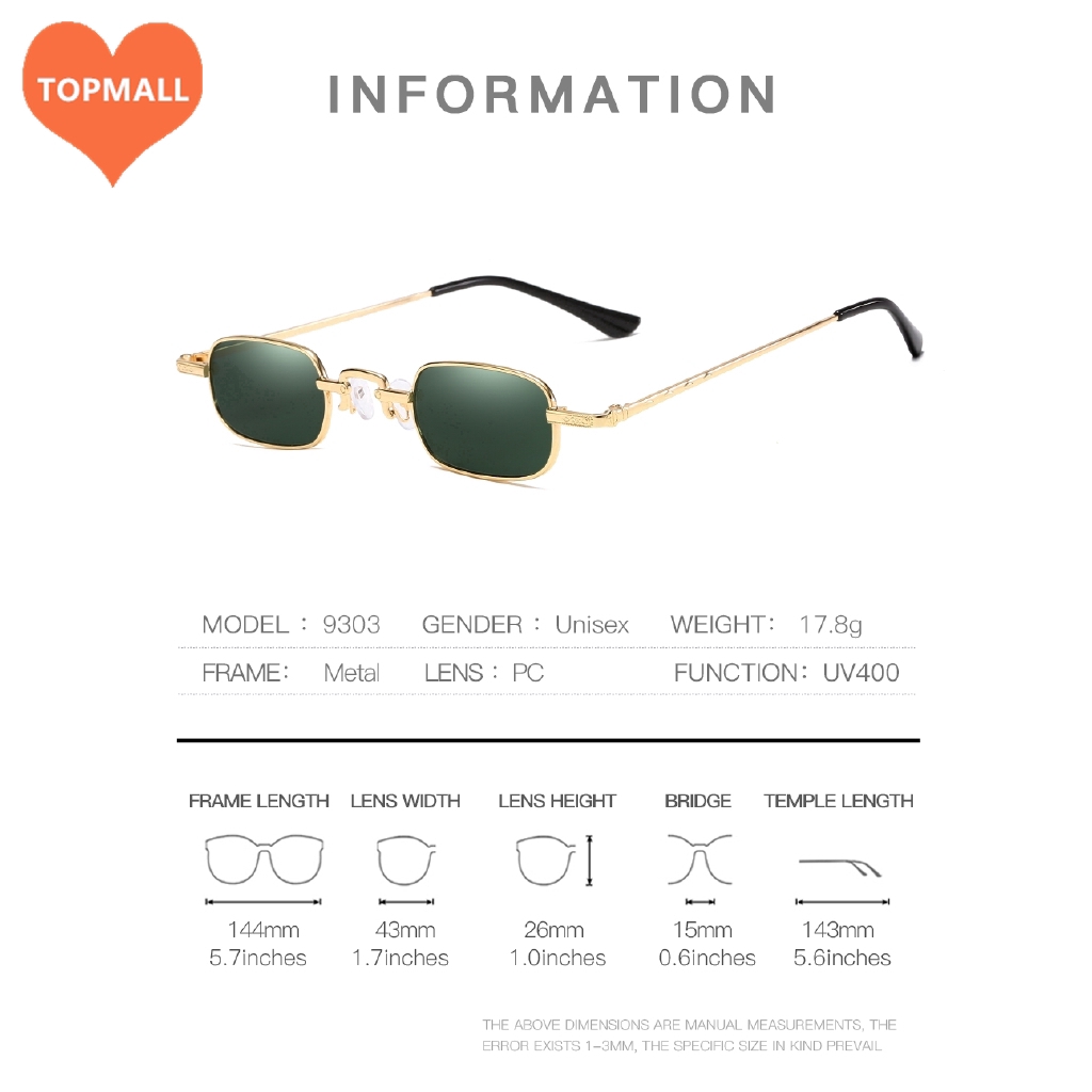 [ready] Unisex Trendy Personality Small Frame Sunglasses Rectangular Punk Street Shot Glasses | BigBuy360 - bigbuy360.vn