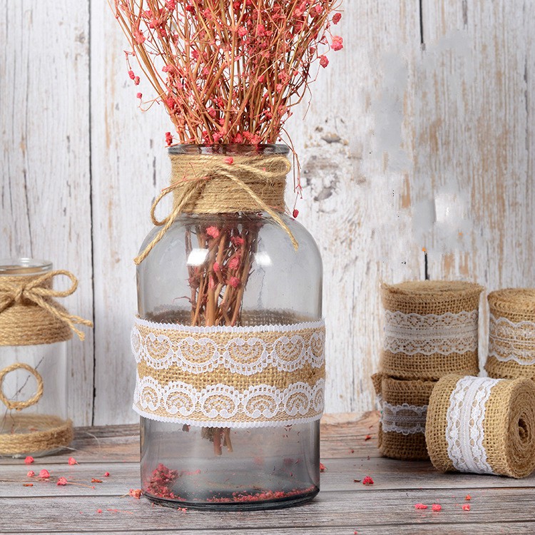 Cuộn 2m dây thừng phối ren thêu hoa,đồ dùng trang trí lễ hội &amp; bữa tiệc, sự kiện,trang trí đám cưới Giáng Sinh